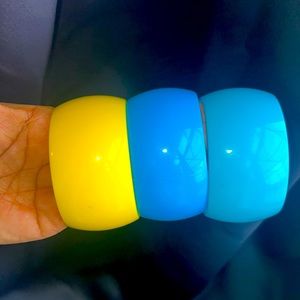 3 Colorful Wide Bangles
